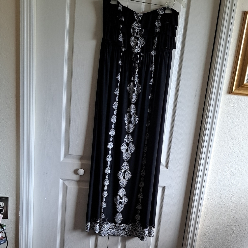 Style & Co. Black and Silver Maxi Dress Cocktail